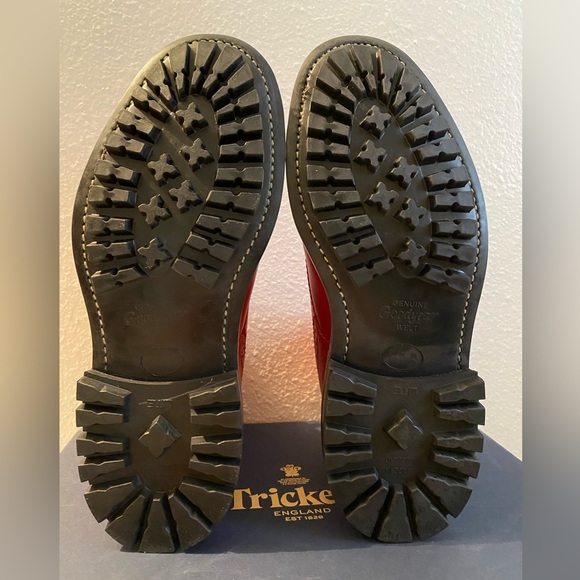 Tricker’s Junya Watanabe Red Calf Toe Cap Brogue Boots UK 7 US 8.5 - Picture 7 of 10